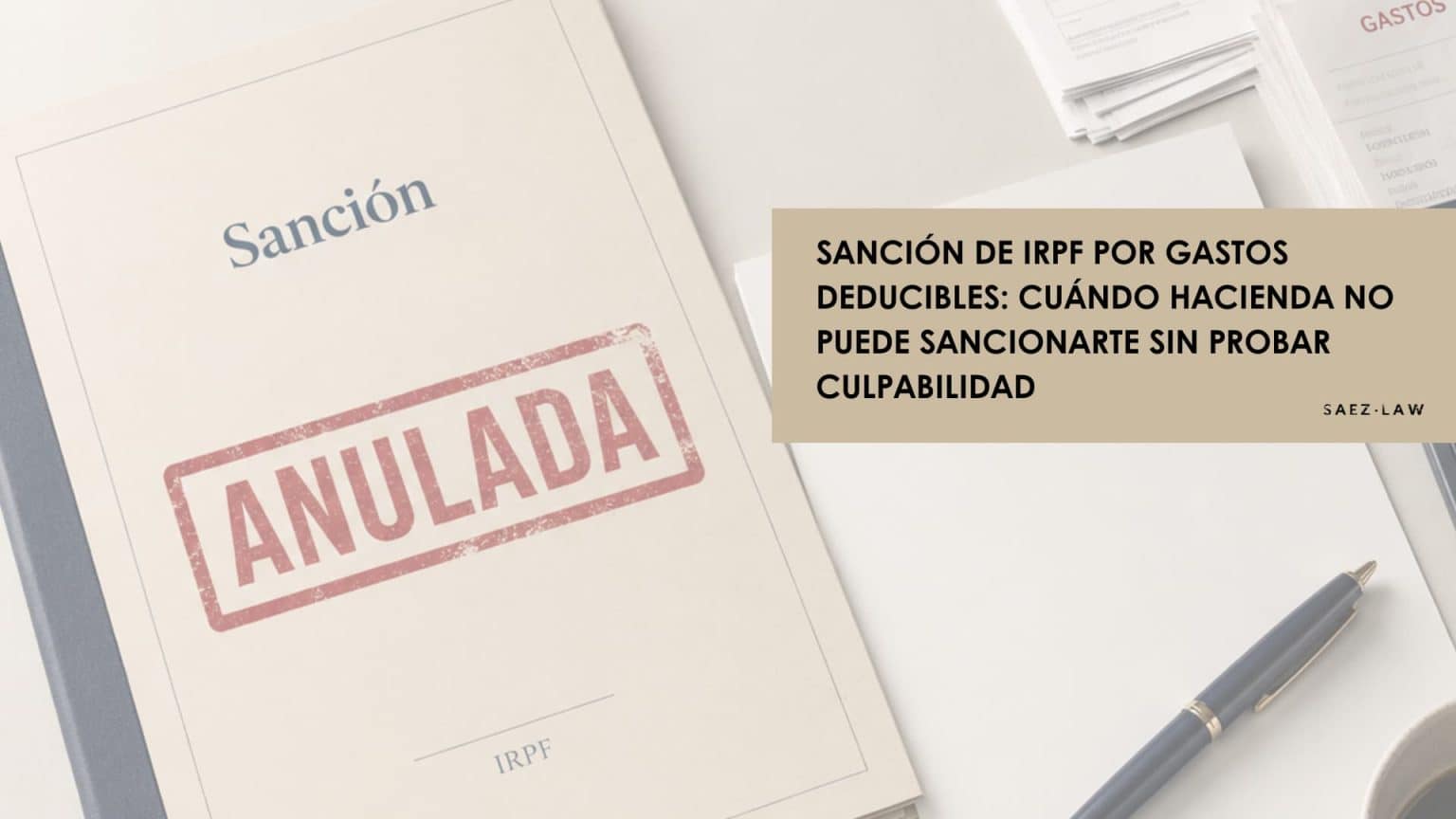 Sanción IRPF por gastos deducibles