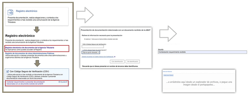 contestar requerimiento con CSV
