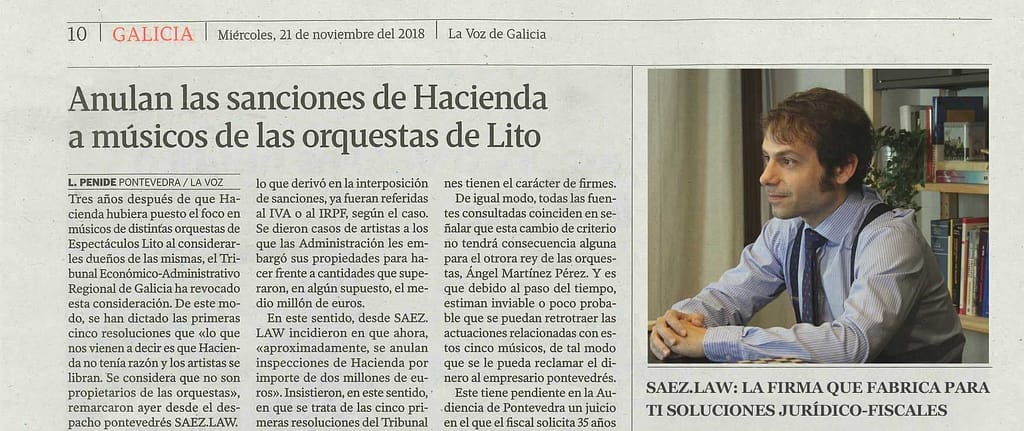 Álvaro Sáez el abogado fiscal nº1 logra que hacienda anule las sanciones a sus clientes por valor de más de 2 millones de euros.