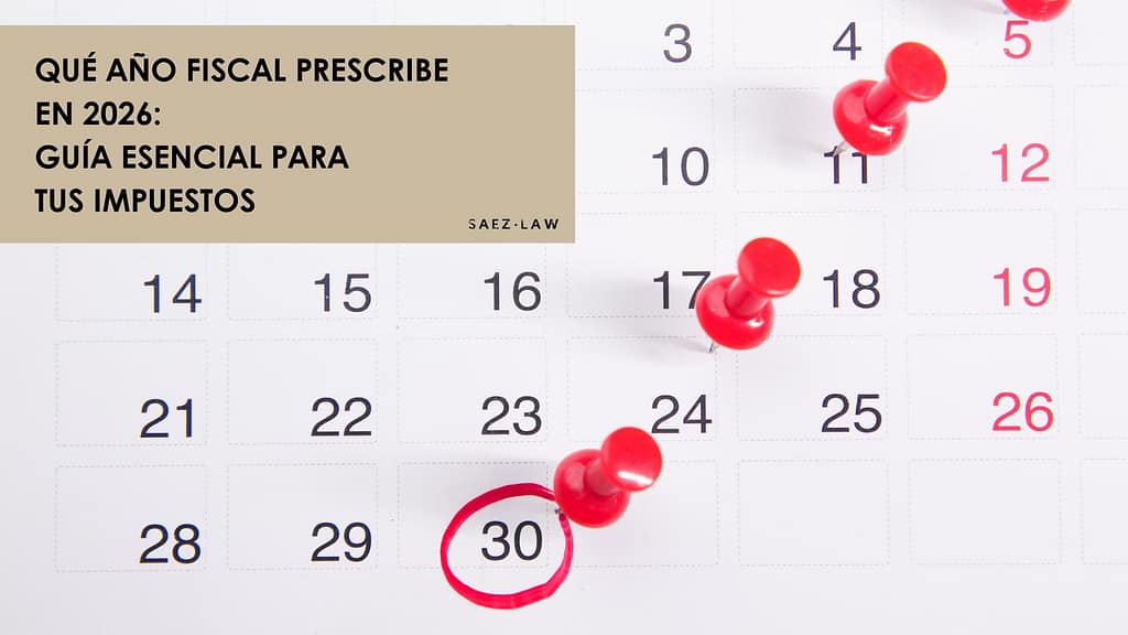 Calendario para calcular la prescripción de 2026