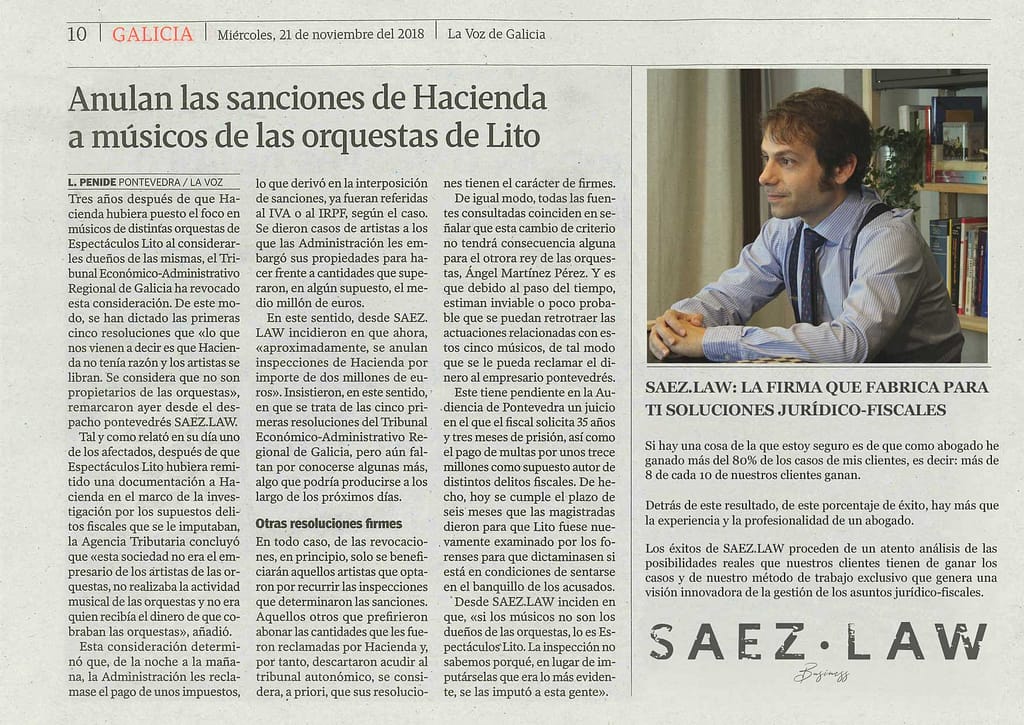 Orquesta de Galicia sale ilesa de su inspección de Hacienda